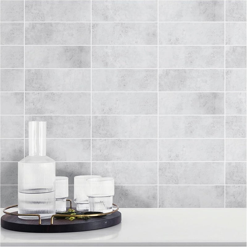 Tilingview 30 PCS Peel and Stick Backsplash Tile for Kitchen/Bathroom/Living Room, 3"x 9" Self-Adhesive Subway Tile for Backsplash, Imitation Glazed Tiles/Handmade Tiles (Matte Light Gray) - Image 1